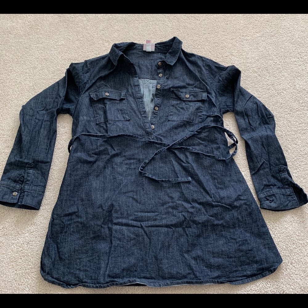 Denim maternity tunic top - M